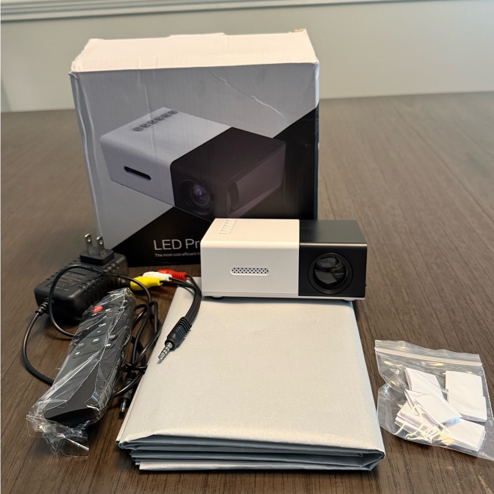 Compact Black and White LED Projector